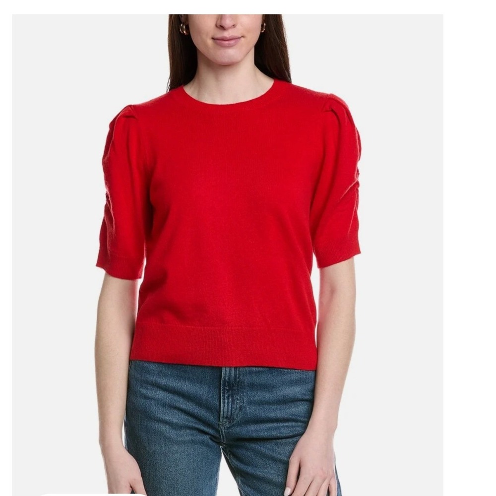 FRAME Denim Frankie Puff Sleeve Wool Cashmere Blend Blouse Sweater XS